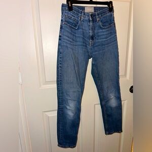 Everlane women’s the cheeky denim jeans 26 distressed contemporary